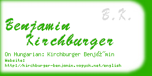 benjamin kirchburger business card